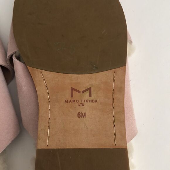 Marc Fisher slip on shearling wool and pink suede open toe ship on shoes MLCANNA - Picture 8 of 9